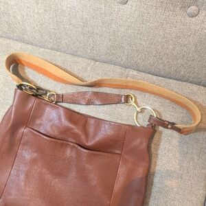 Vince Camuto Brown Leather Large Hobo Handbag  Strap